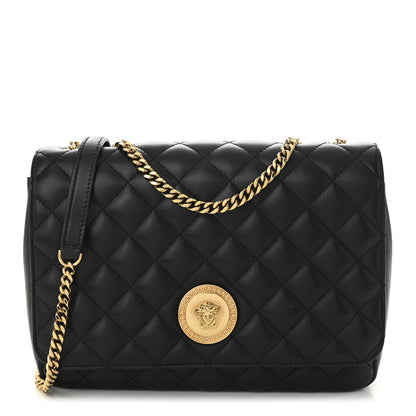 Versace Nappa Quilted La Medusa Chain Crossbody Black 1 of 9