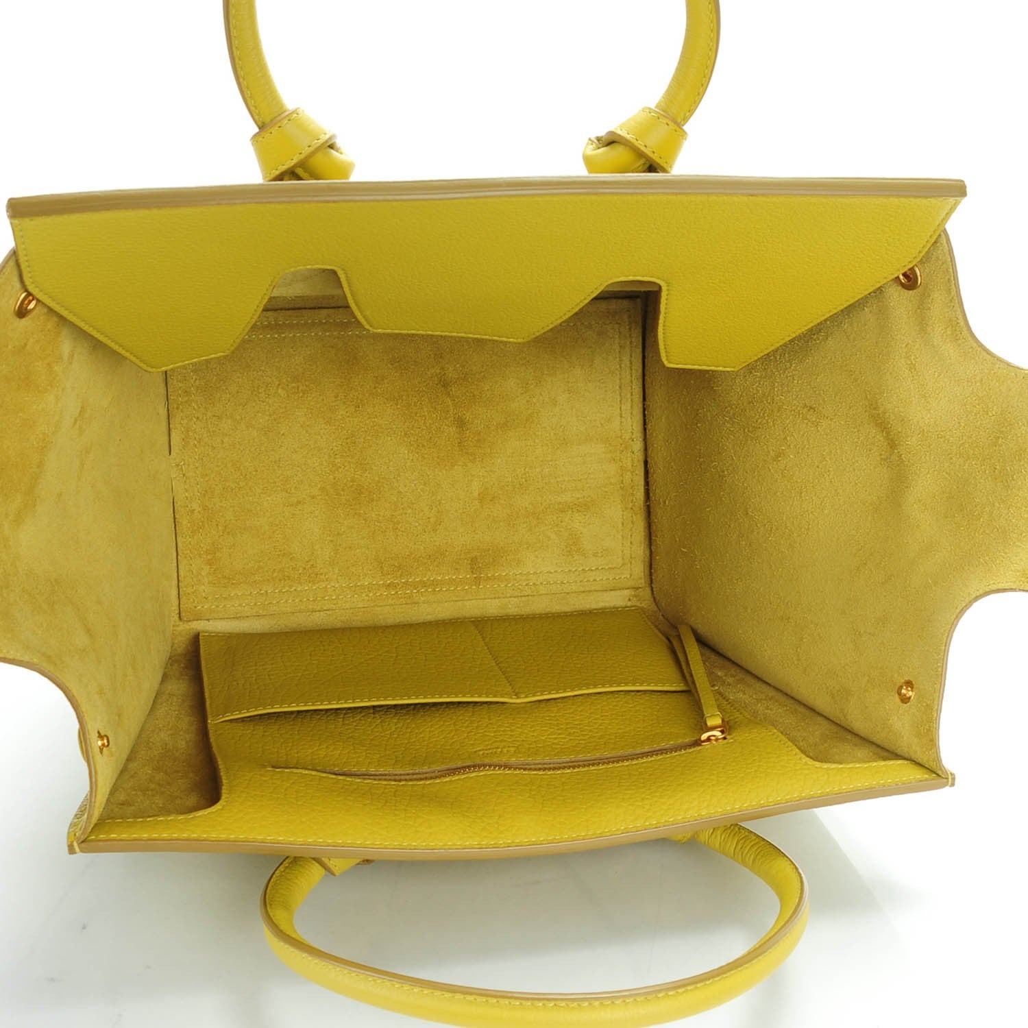 Celine Crisped Calfskin Mini Tie Knot Tote Chartreuse 5 of 7