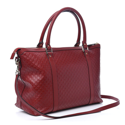Gucci Soft Microguccissima Medium Zippered Satchel Rosso 3 of 9