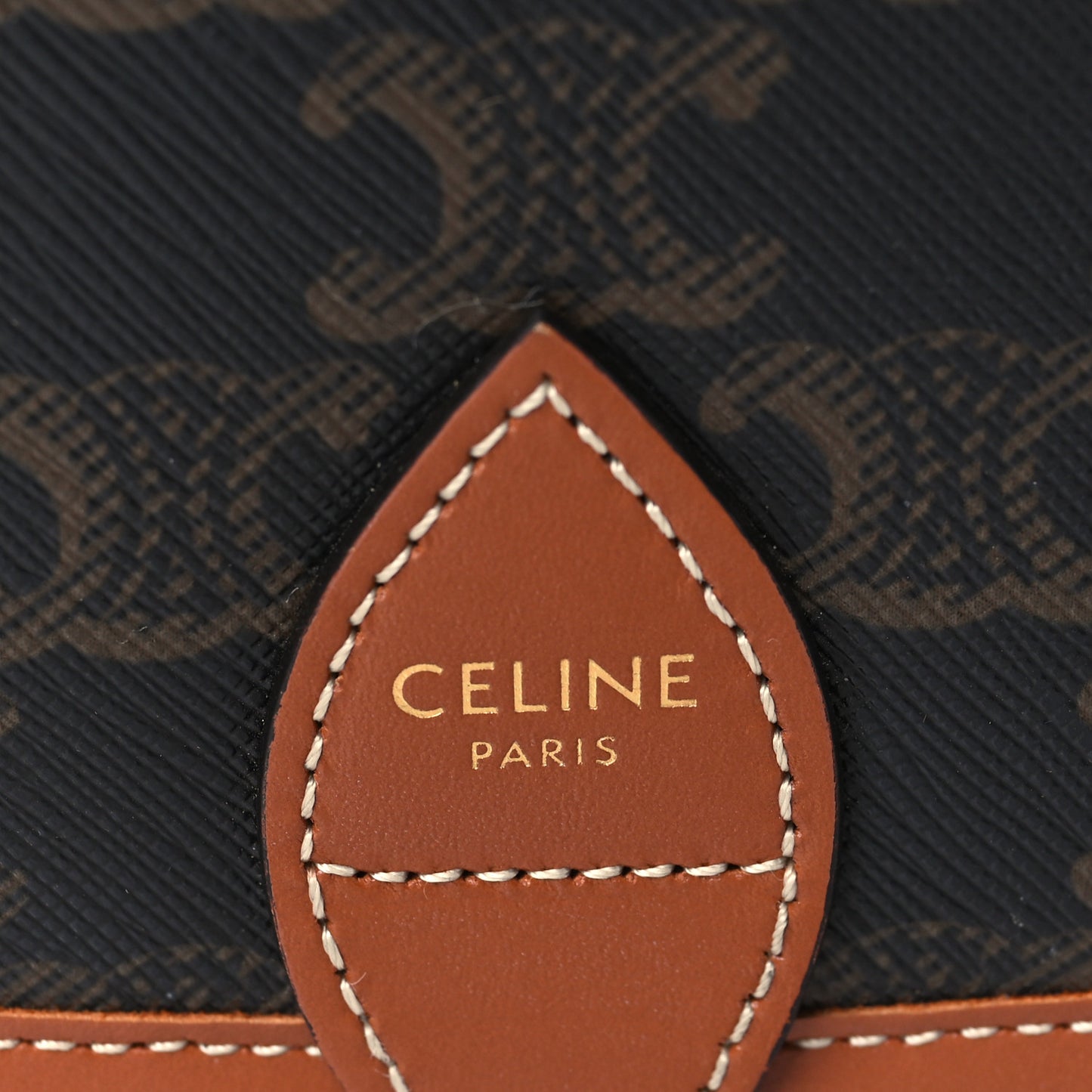Triomphe Canvas Medium Folco Bag Tan
