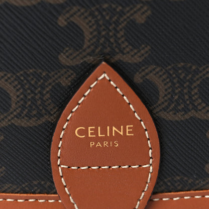 Celine Triomphe Canvas Medium Folco Bag Tan 6 of 9
