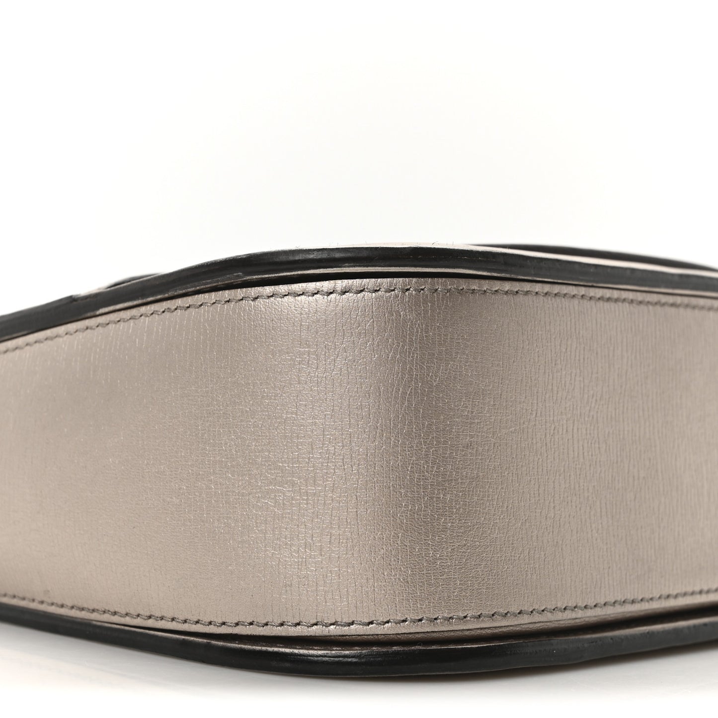 Textured Metallic Calfskin Bright Bit Flap Bag Silver