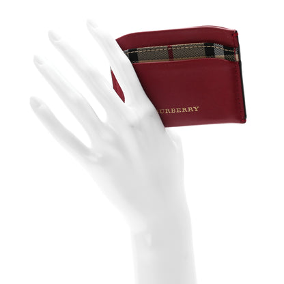 Burberry Calfskin Horseferry Check Izzy Card Case Red 2 of 7