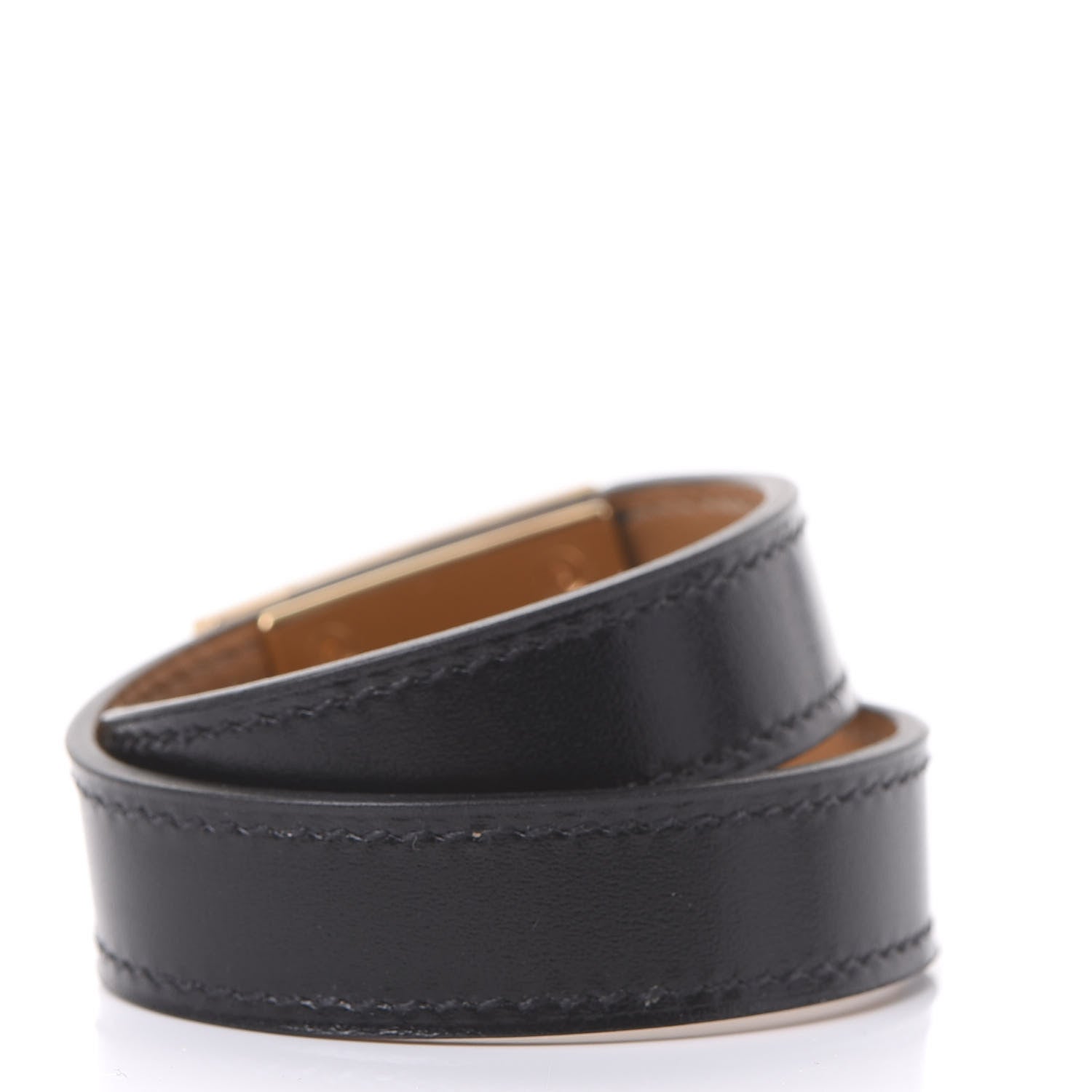 Hermes Box Drag Double Tour Bracelet T1 Black 2 of 5