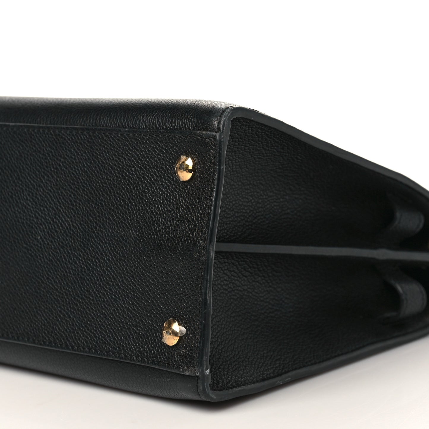 Grainy Calfskin Medium Title Bag Black