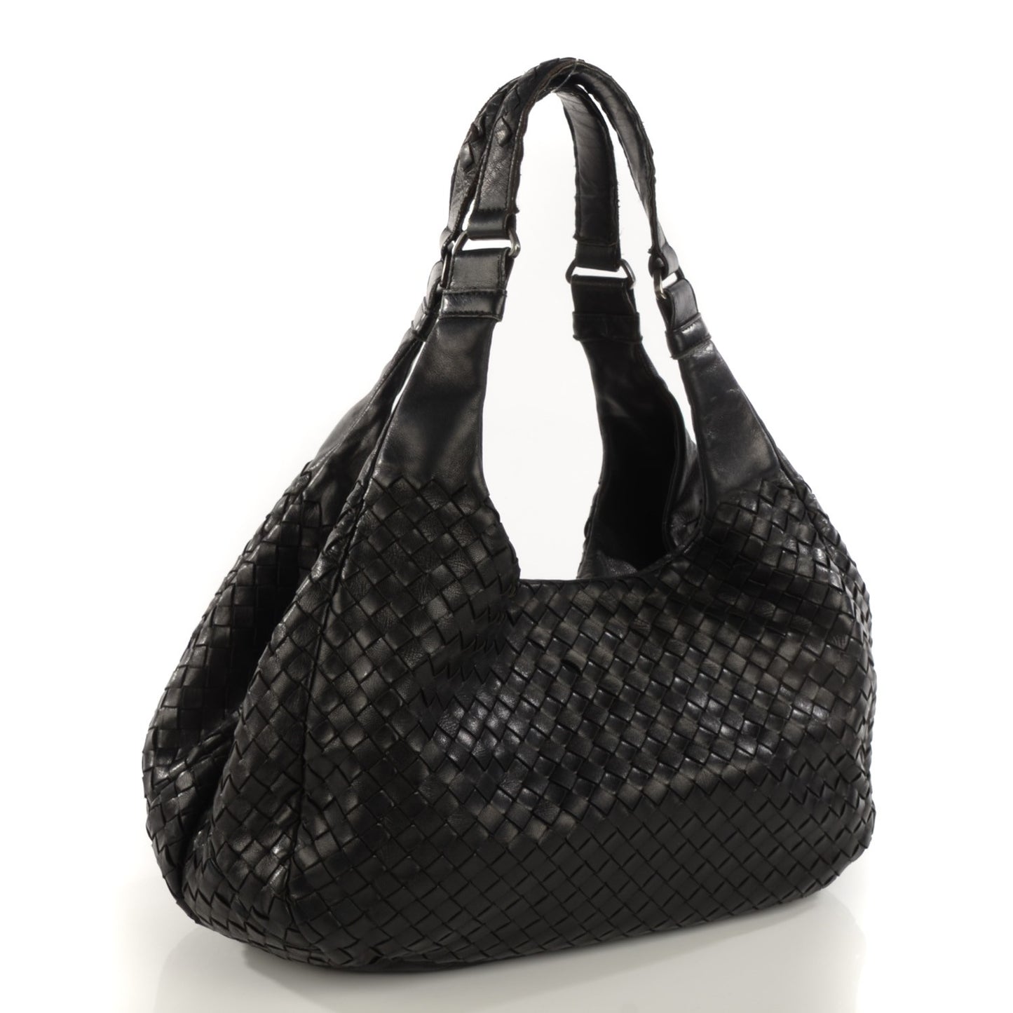 Nappa Intrecciato Medium Campana Nero Black