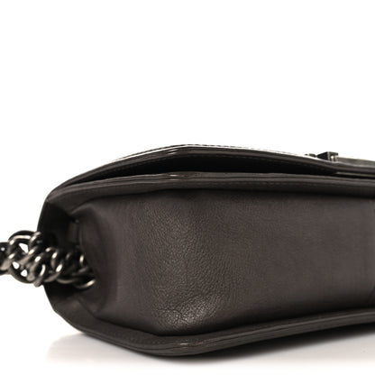 Chanel Metallic Calfskin Quilted Medium Boy Flap Pewter 9 of 10