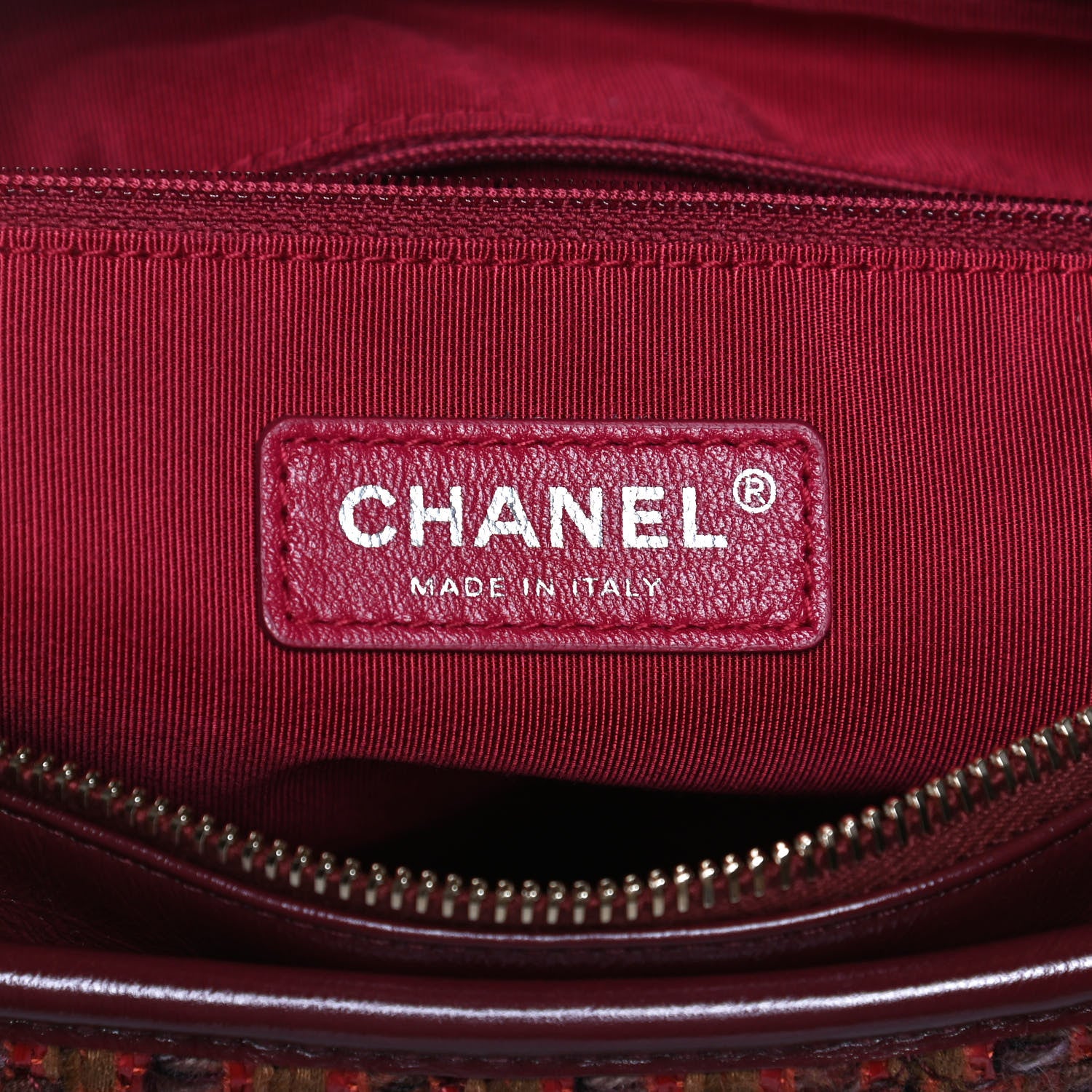 Chanel Tweed Calfskin Medium Gabrielle Hobo Burgundy 6 of 12