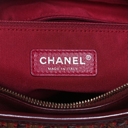 Chanel Tweed Calfskin Medium Gabrielle Hobo Burgundy 6 of 12