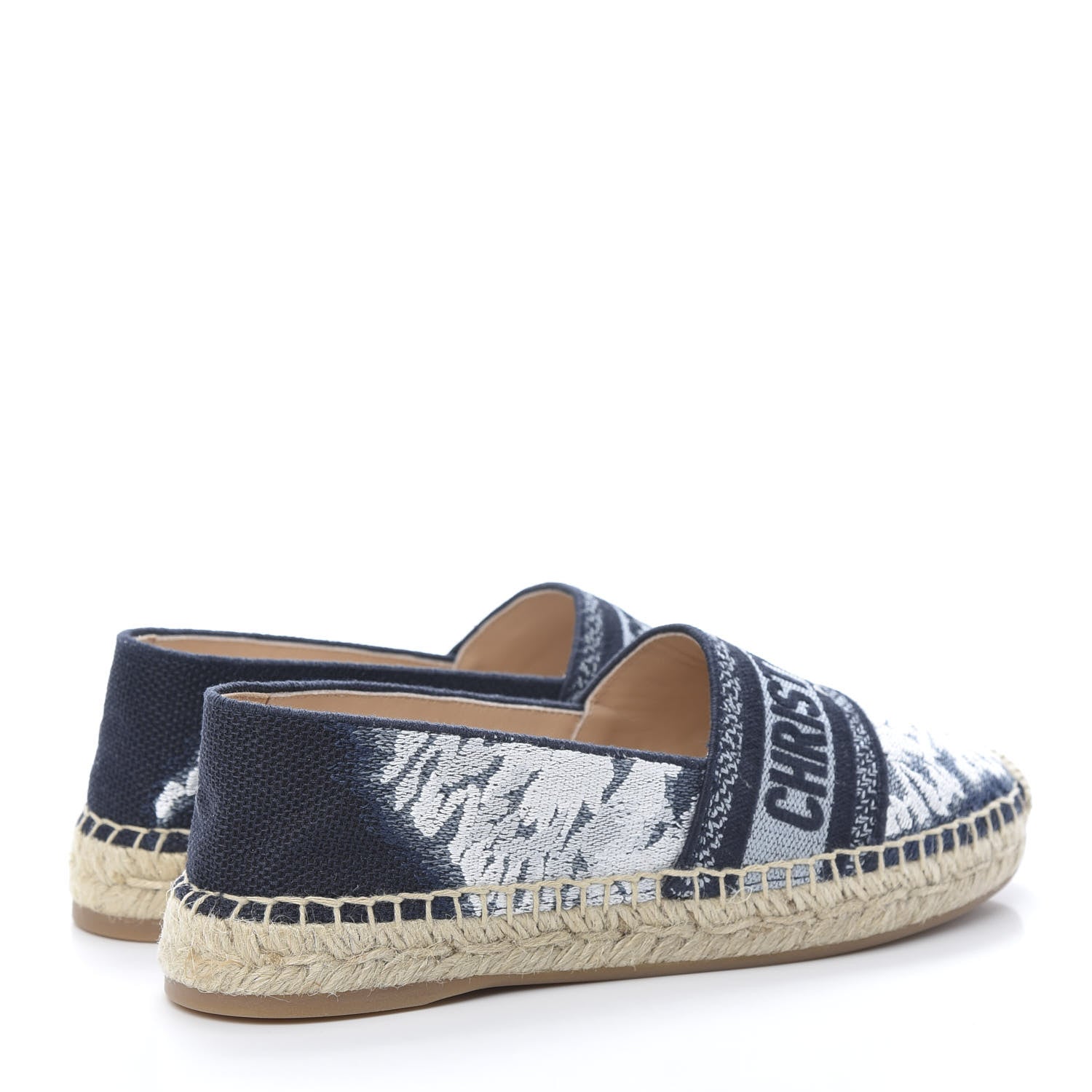 Christian Dior Canvas Tie and Dior Embroidered Granville 15mm Espadrilles 36.5 Denim 4 of 8