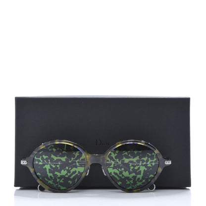 Christian Dior Acetate Leaf Print Umbrage Round Sunglasses Green Foliage 7 of 7