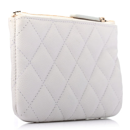 Chanel Caviar Quilted Small Cosmetic Case White 3 of 7