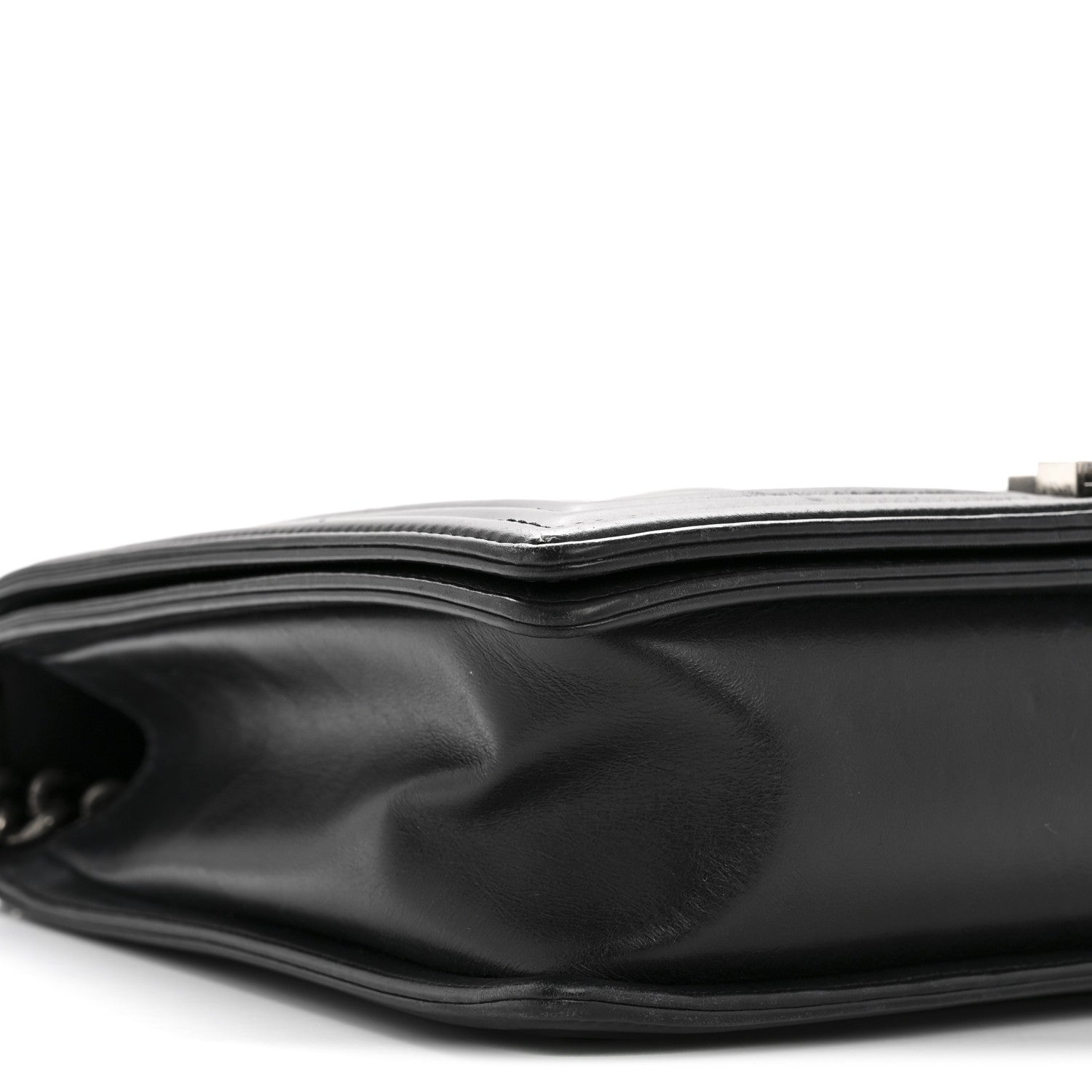 Chanel Calfskin Embossed Stitch Large Boy Flap Black 9 of 14