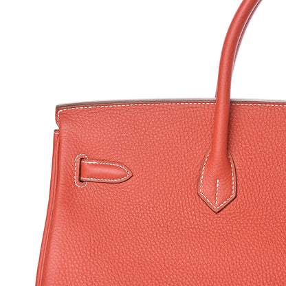 Hermes Togo Casaque Birkin 40 Sanguine White 28 of 31