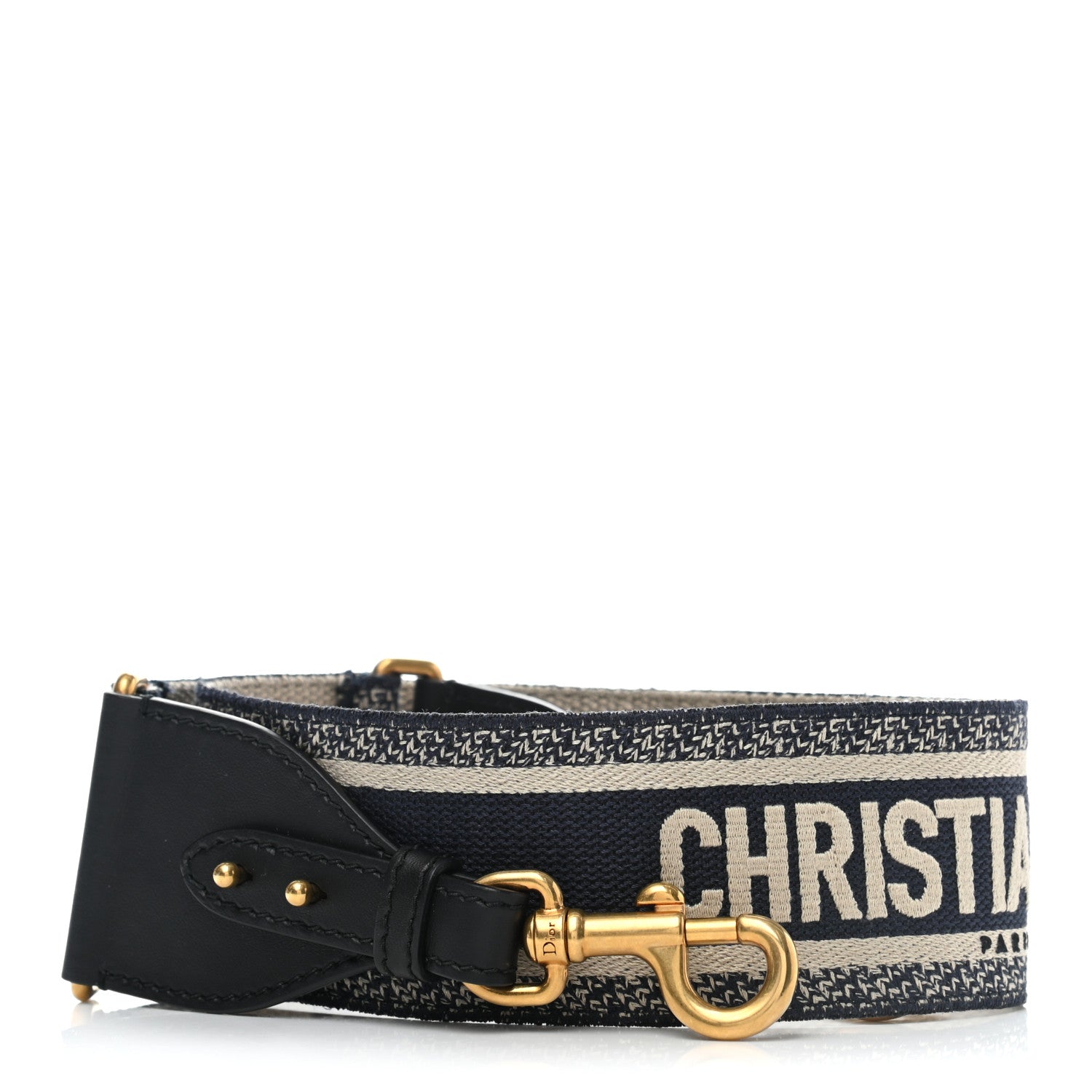 Christian Dior Canvas Embroidered Shoulder Strap Blue 1 of 4