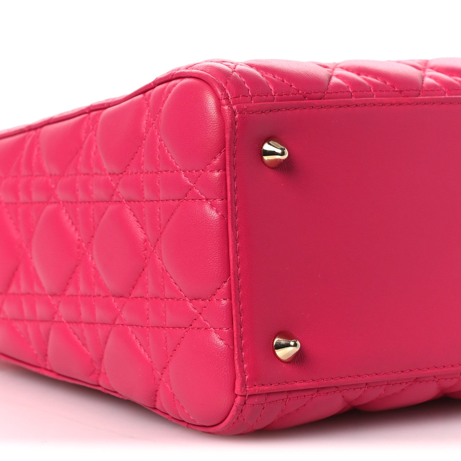 Christian Dior Lambskin Cannage Medium Lady Dior Fuchsia 9 of 13