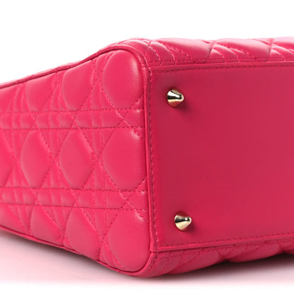 Christian Dior Lambskin Cannage Medium Lady Dior Fuchsia 9 of 13