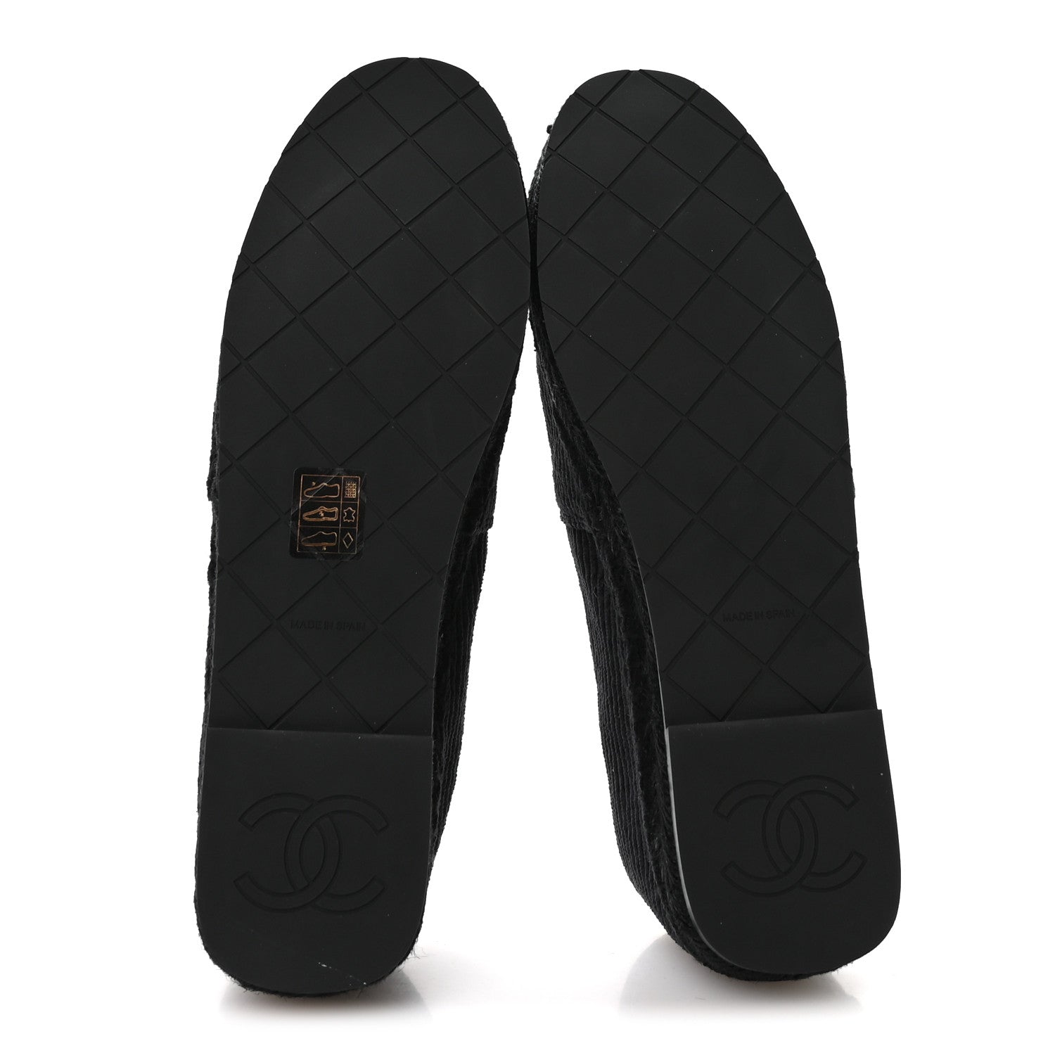 Chanel Corduroy Grosgrain Cap Toe CC Espadrille Flats 39 Black 6 of 8