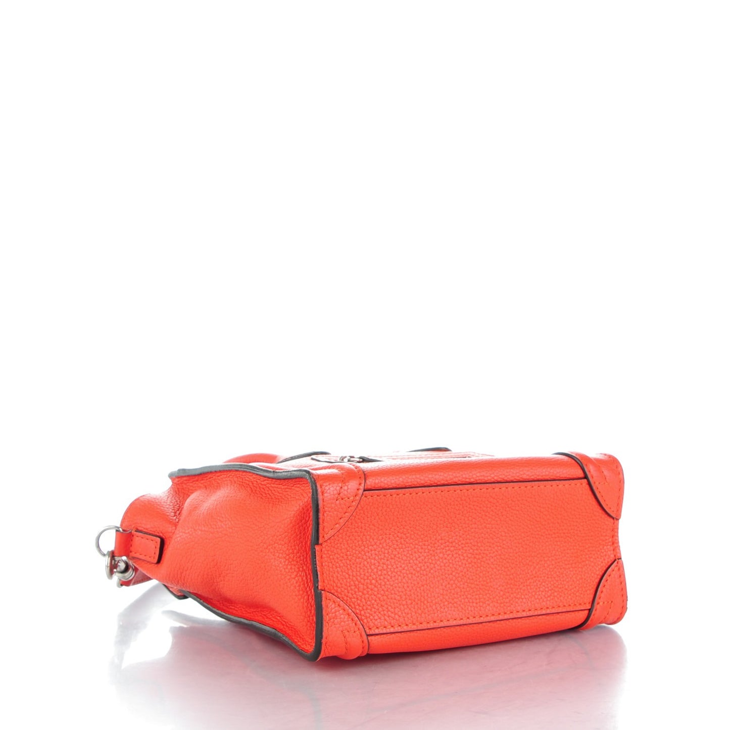 Drummed Calfskin Nano Luggage Vermillion