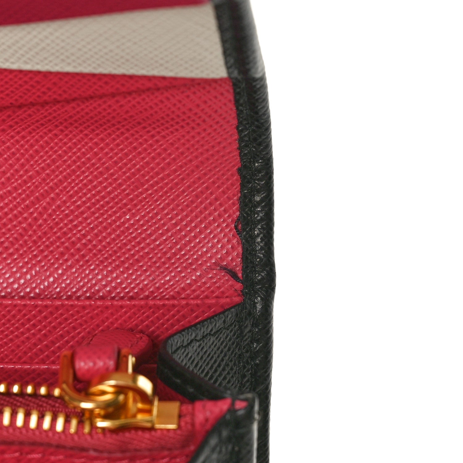 Prada Saffiano Bi-Color Metal Continental Flap Travel Wallet Black Ibisco 8 of 9