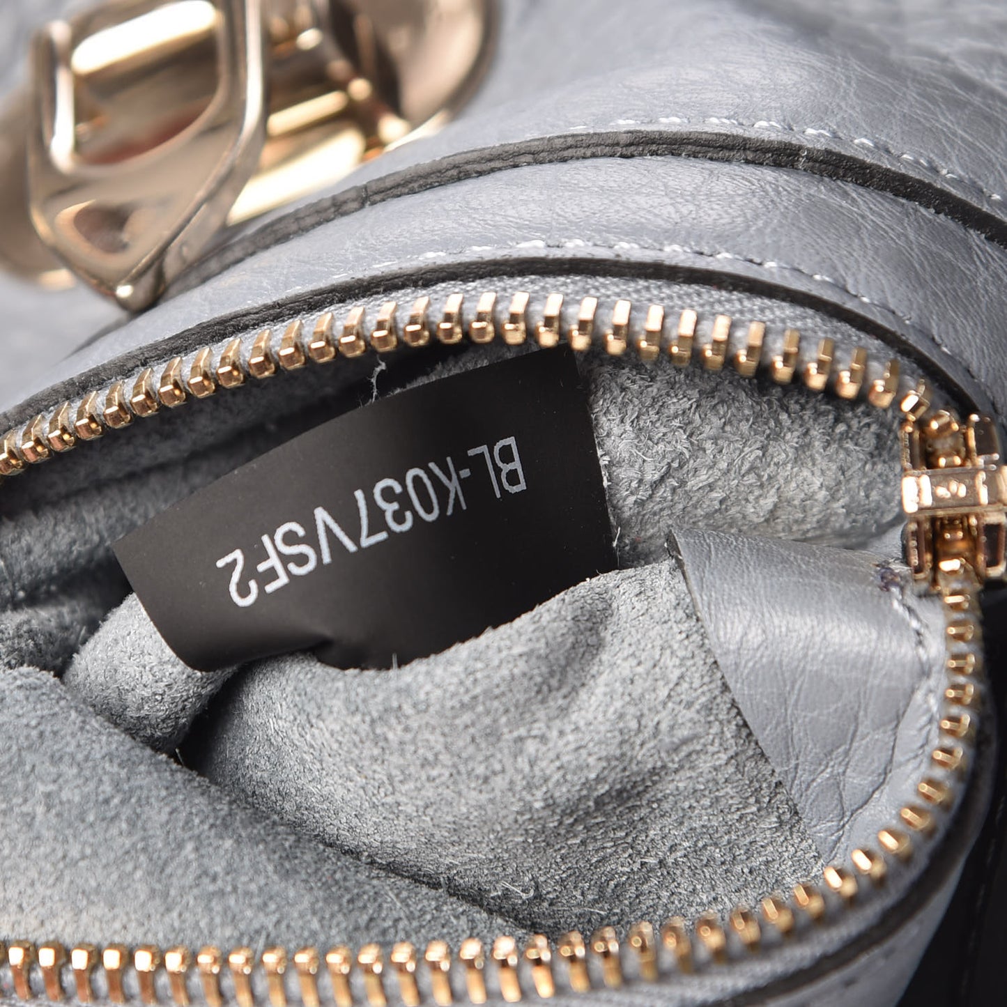Grained Calfskin Small Rockstud Tote Grey