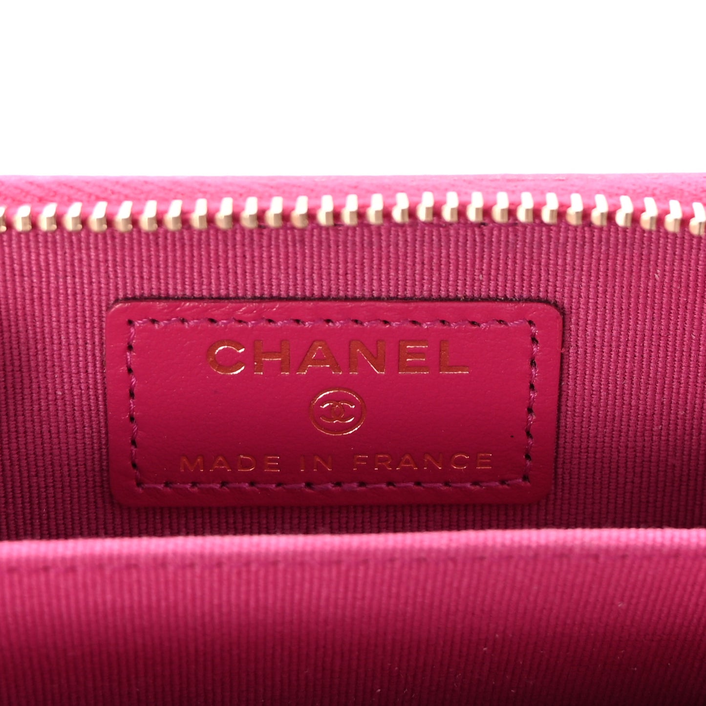 Caviar Quilted Zip Coin Purse Fuchsia
