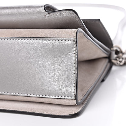 Givenchy Metallic Sugar Goatskin Suede Small GV3 Shoulder Bag Silver 10 of 11