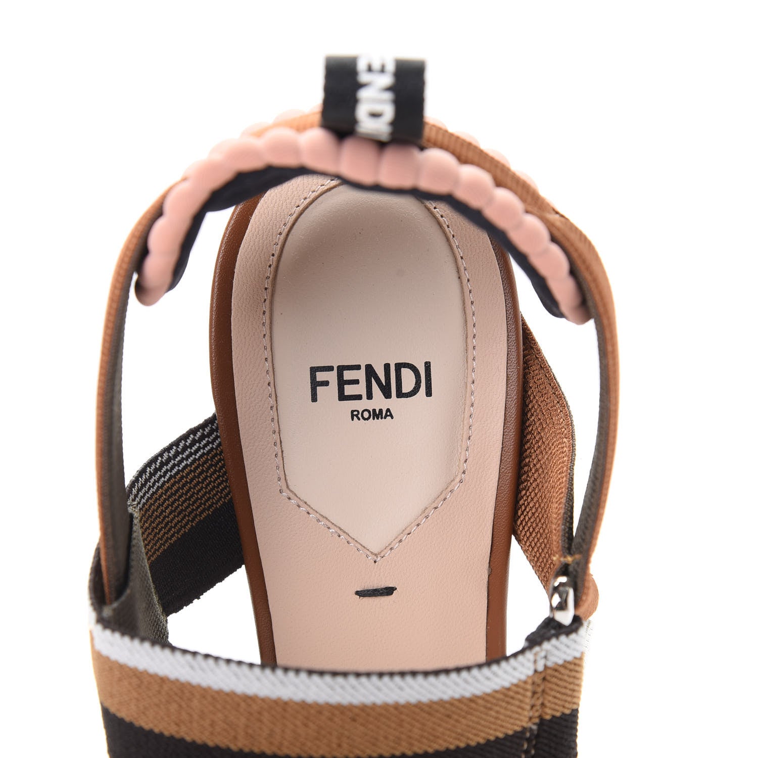 Fendi PVC Vitello FF Colibri 85mm Slingback Pumps 38.5 Transparent White Cuoio Avana 6 of 9