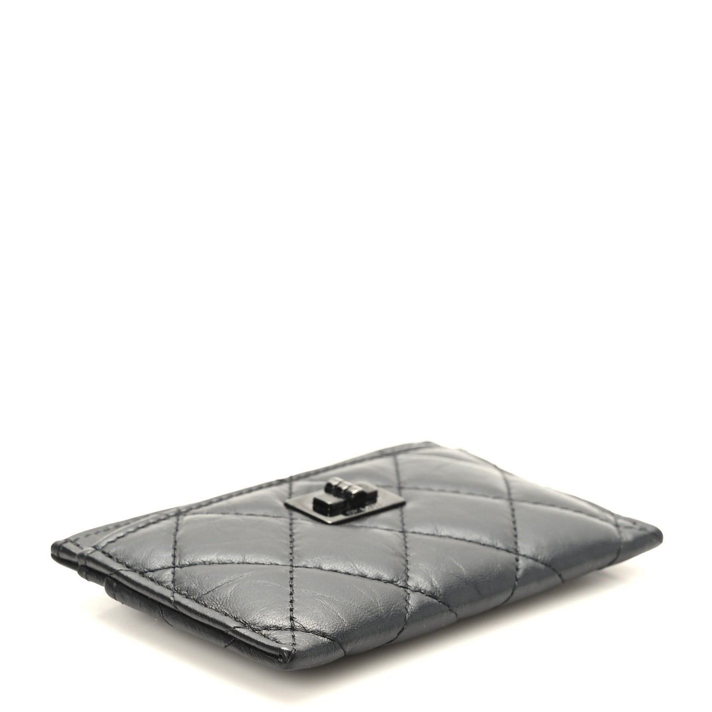 Aged Calfskin Quilted Reissue Card Holder So Black