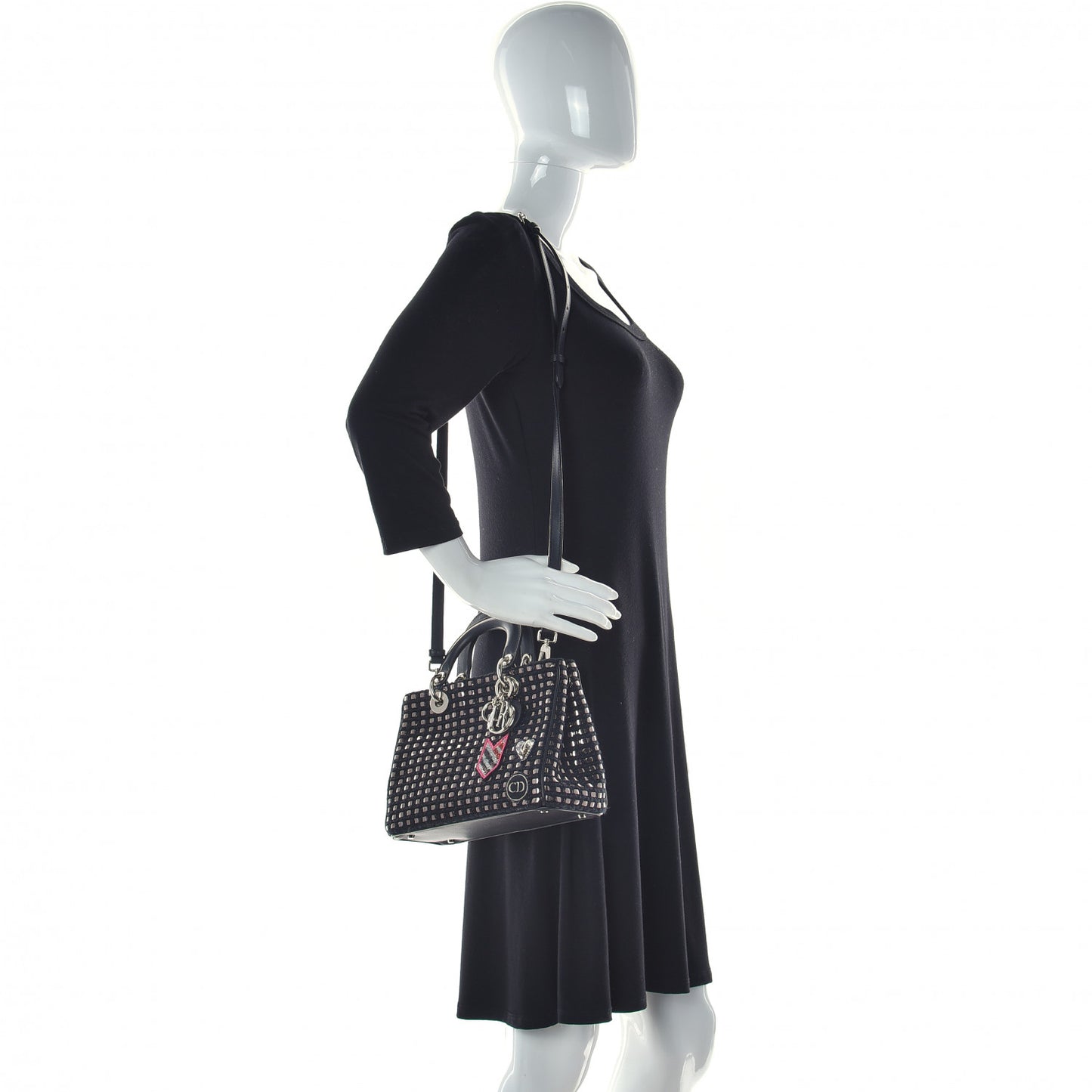 Metallic Tweed Small Diorissimo Black Silver