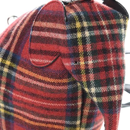 Loewe Wool Calfskin Mini Elephant Crossbody Bag Red Tartan 10 of 10