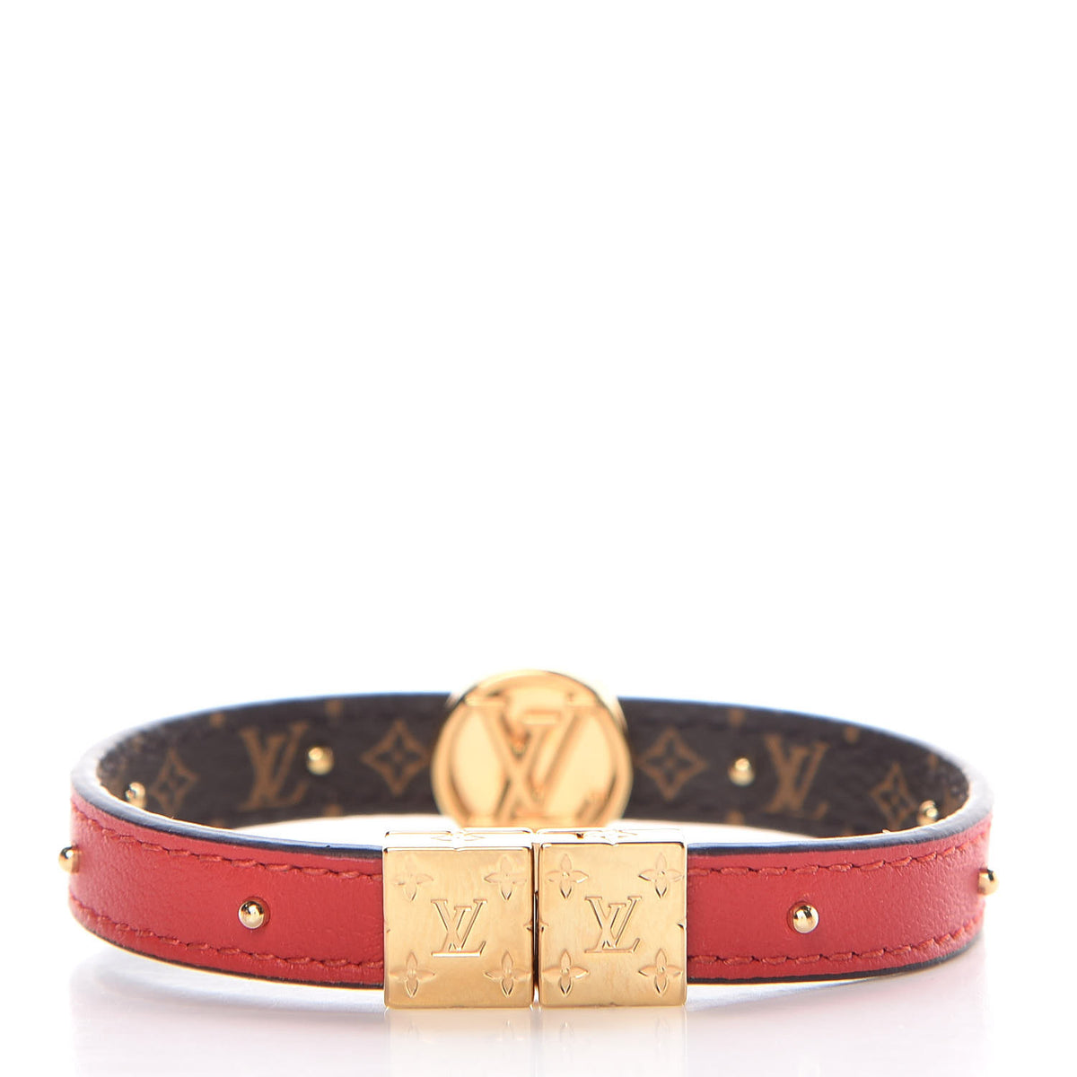 Monogram LV Circle Reversible Bracelet Rouge