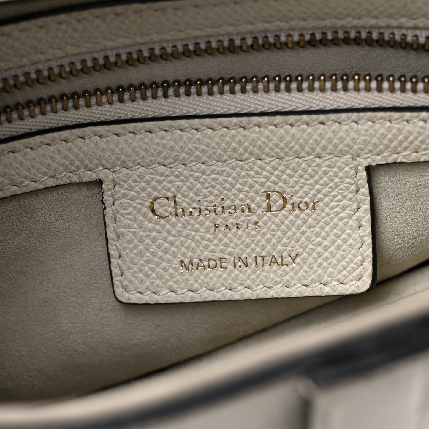 Grained Calfskin Saddle Bag White