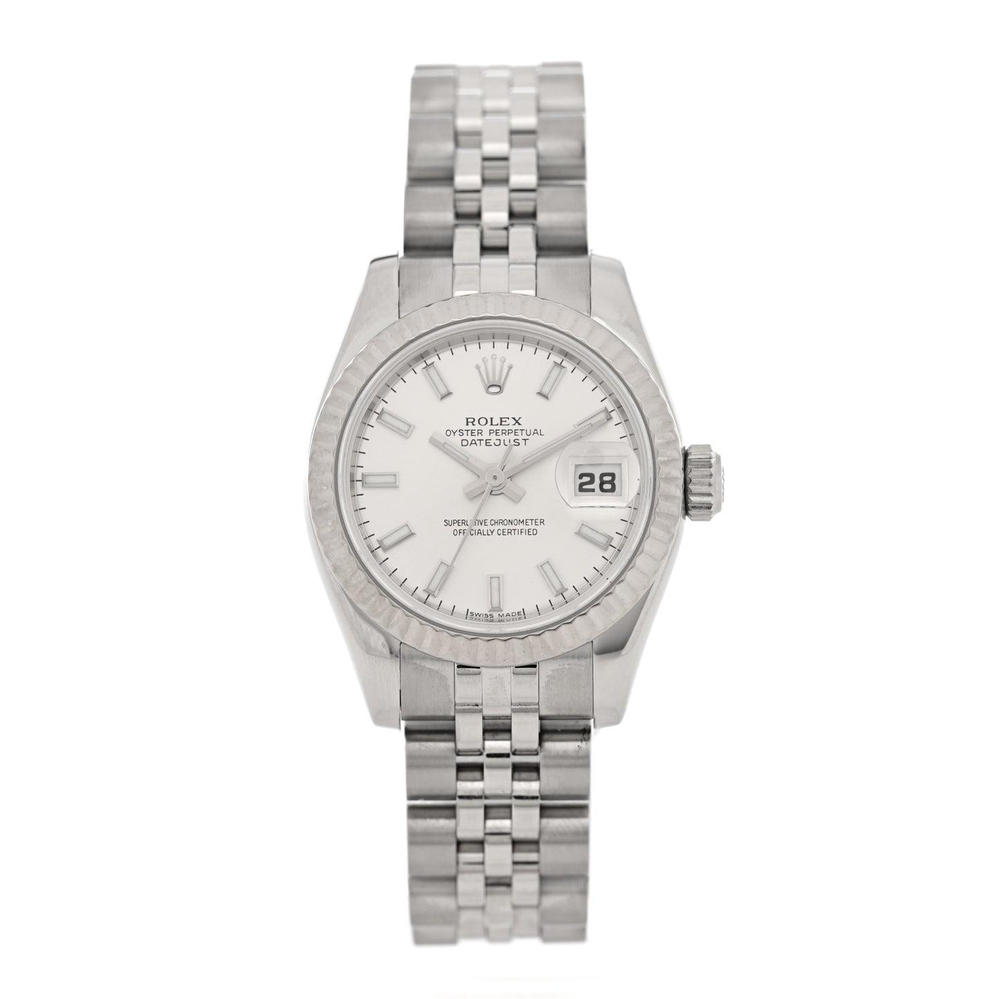 Stainless Steel 18K White Gold 26mm Oyster Perpetual Datejust Watch Silver 179174