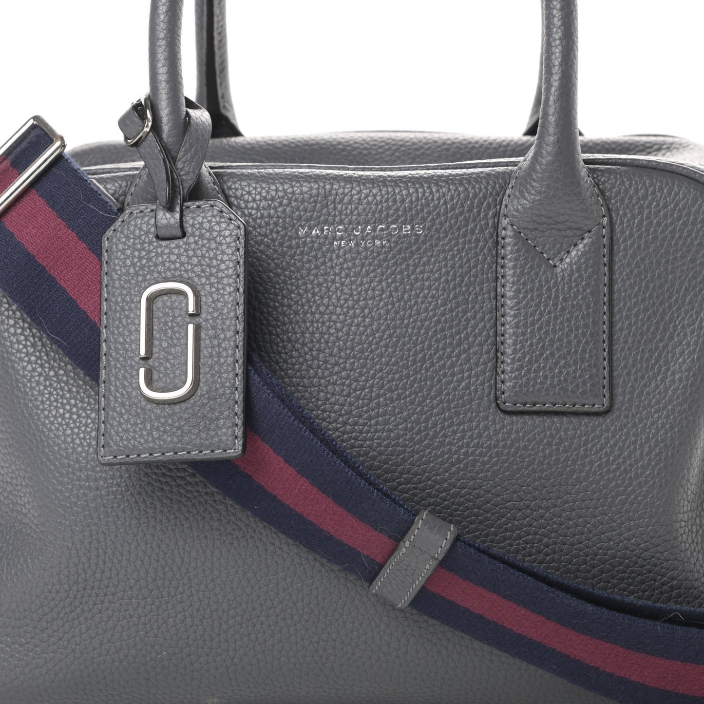Pebbled Calfskin Gotham Bauletto Satchel Grey