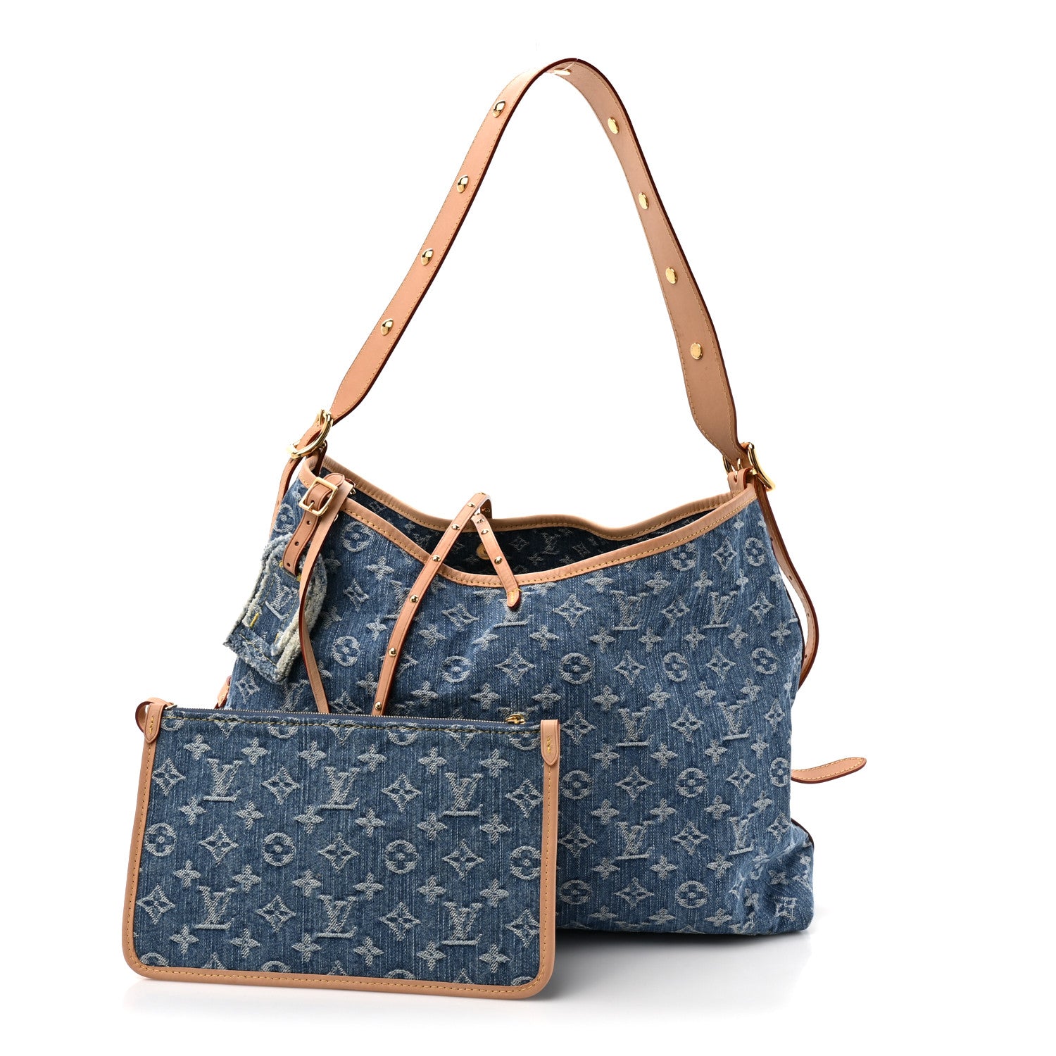 Louis Vuitton Monogram Denim CarryAll MM Blue 3 of 10