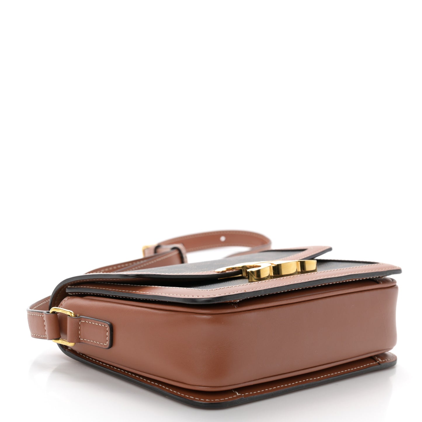 Calfskin Triomphe Canvas Teen Triomphe Bag Tan