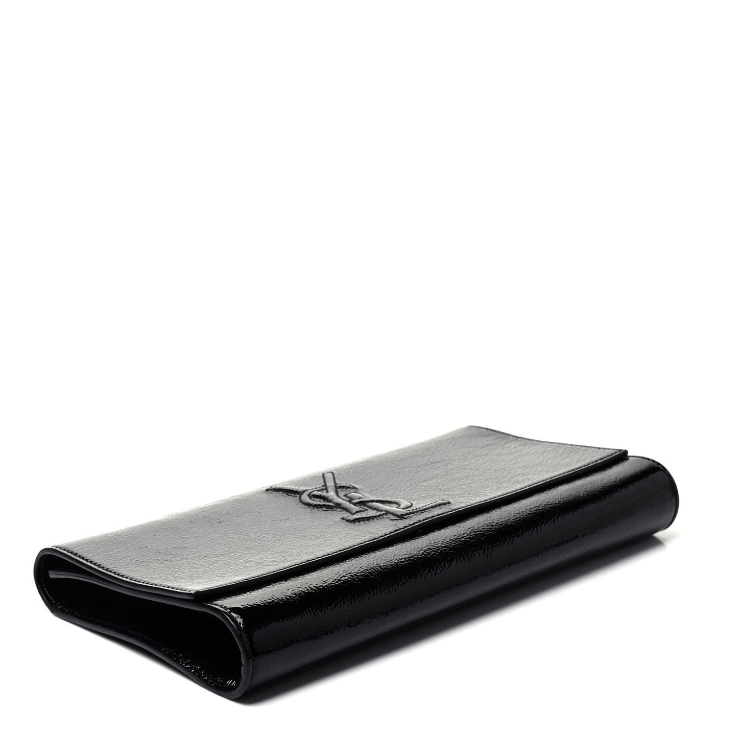Textured Patent Monogram Small Belle De Jour Clutch Black
