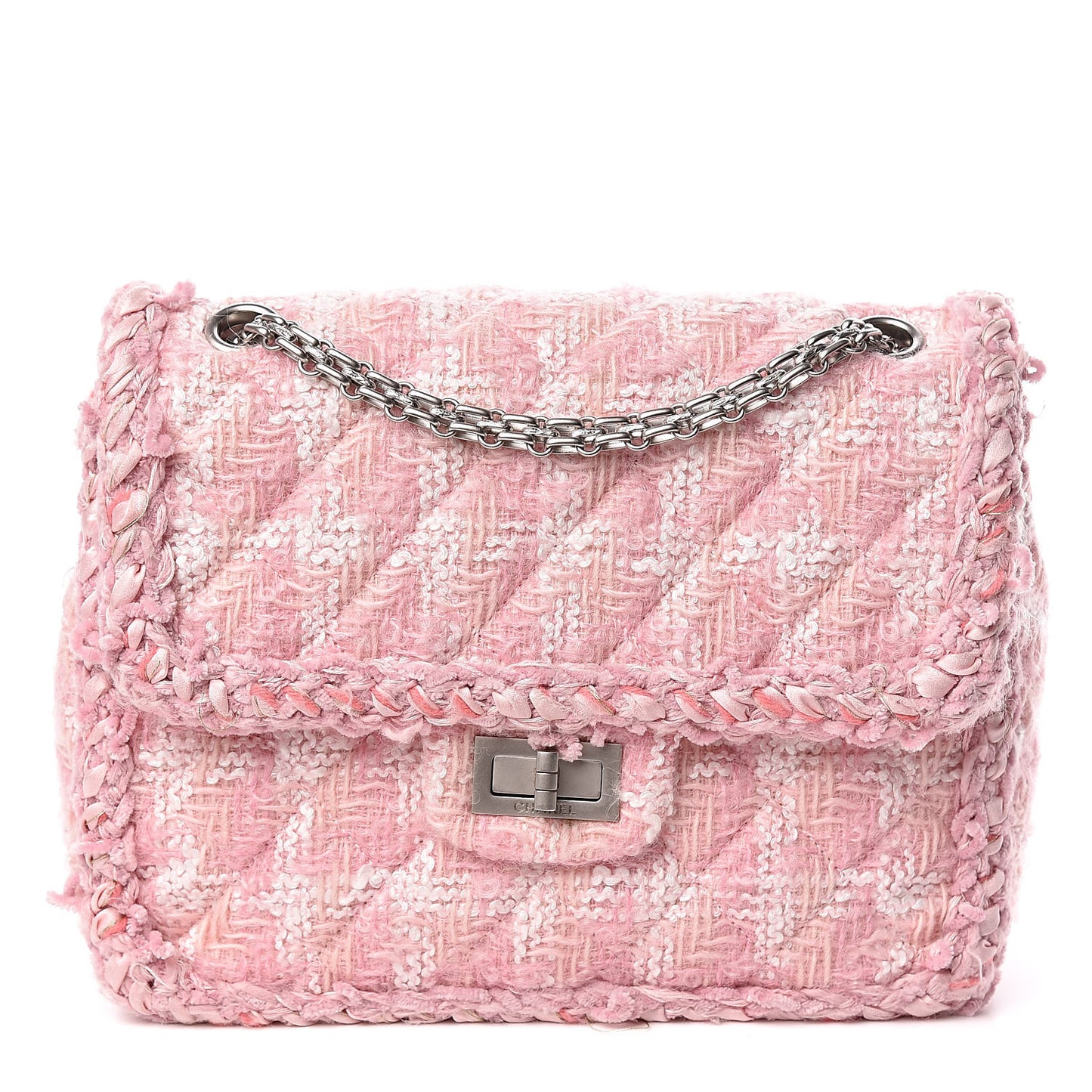 Tweed Braid Mini Reissue Square Flap Pink