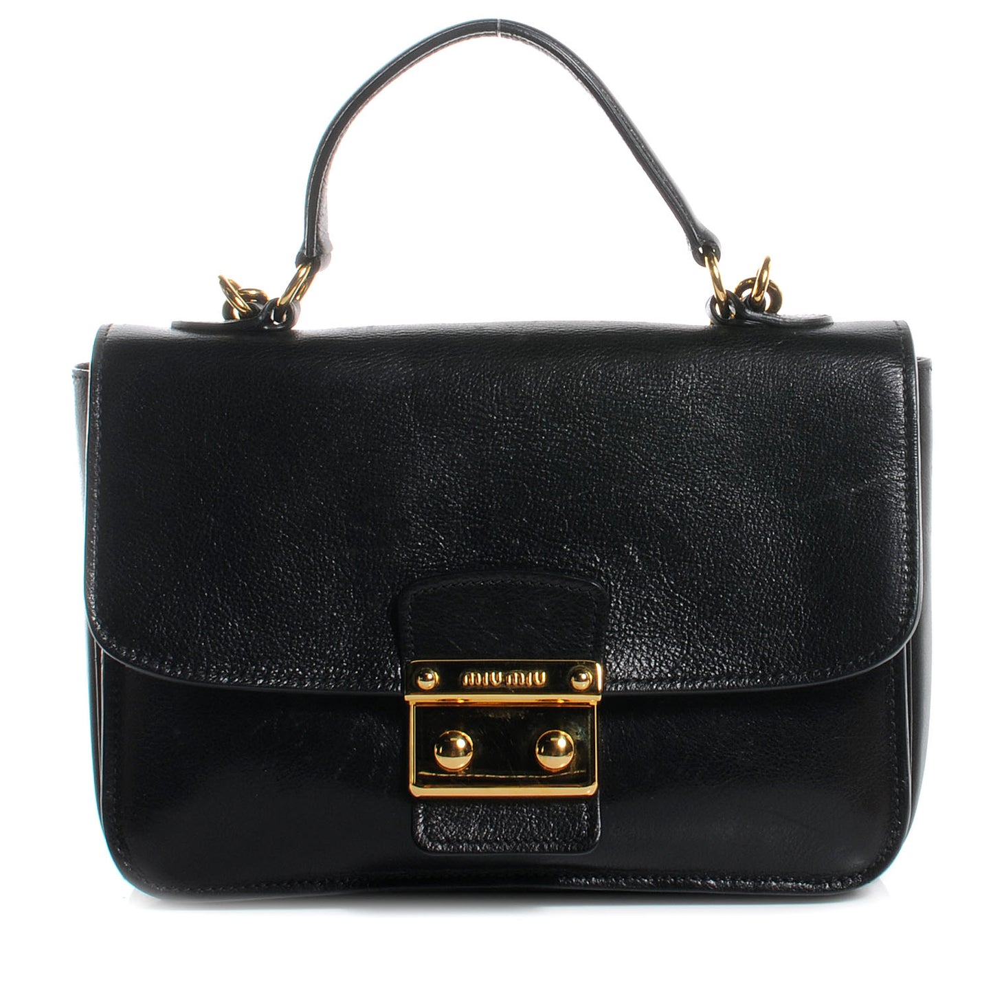 Leather Madras Shoulder Bag Nero Black