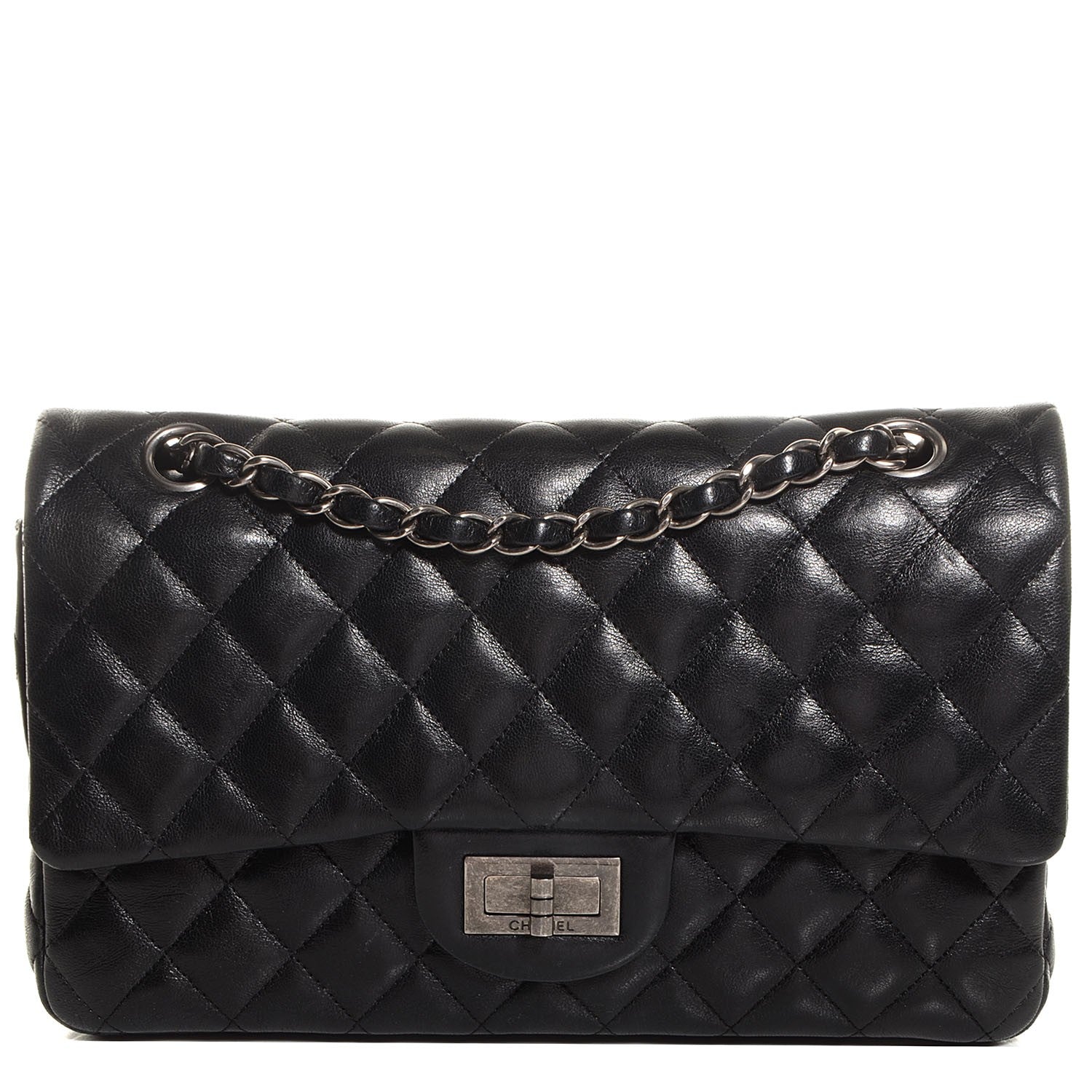 Chanel Washed Lambskin Quilted Hybrid Jumbo Double Flap Black 1 of 8
