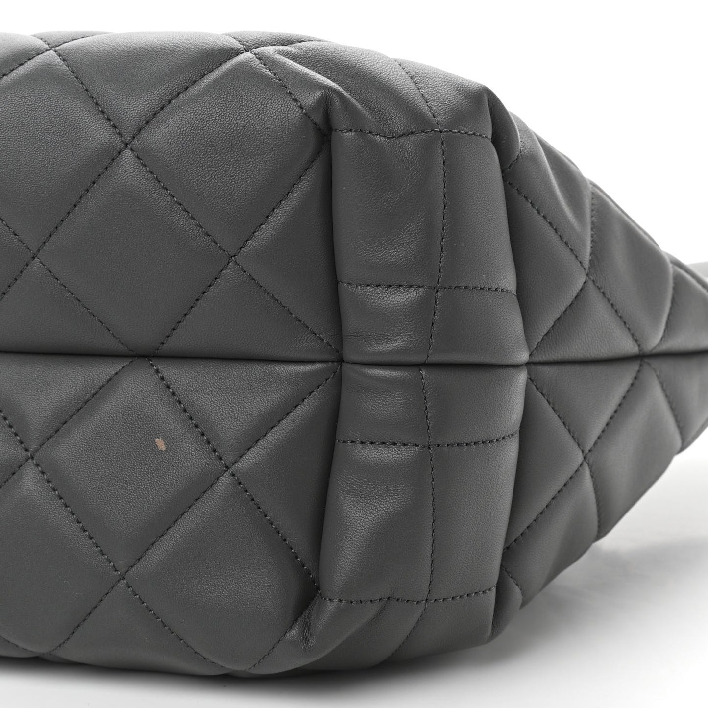 Lambskin Quilted CC Dweller Drawstring Tote Grey