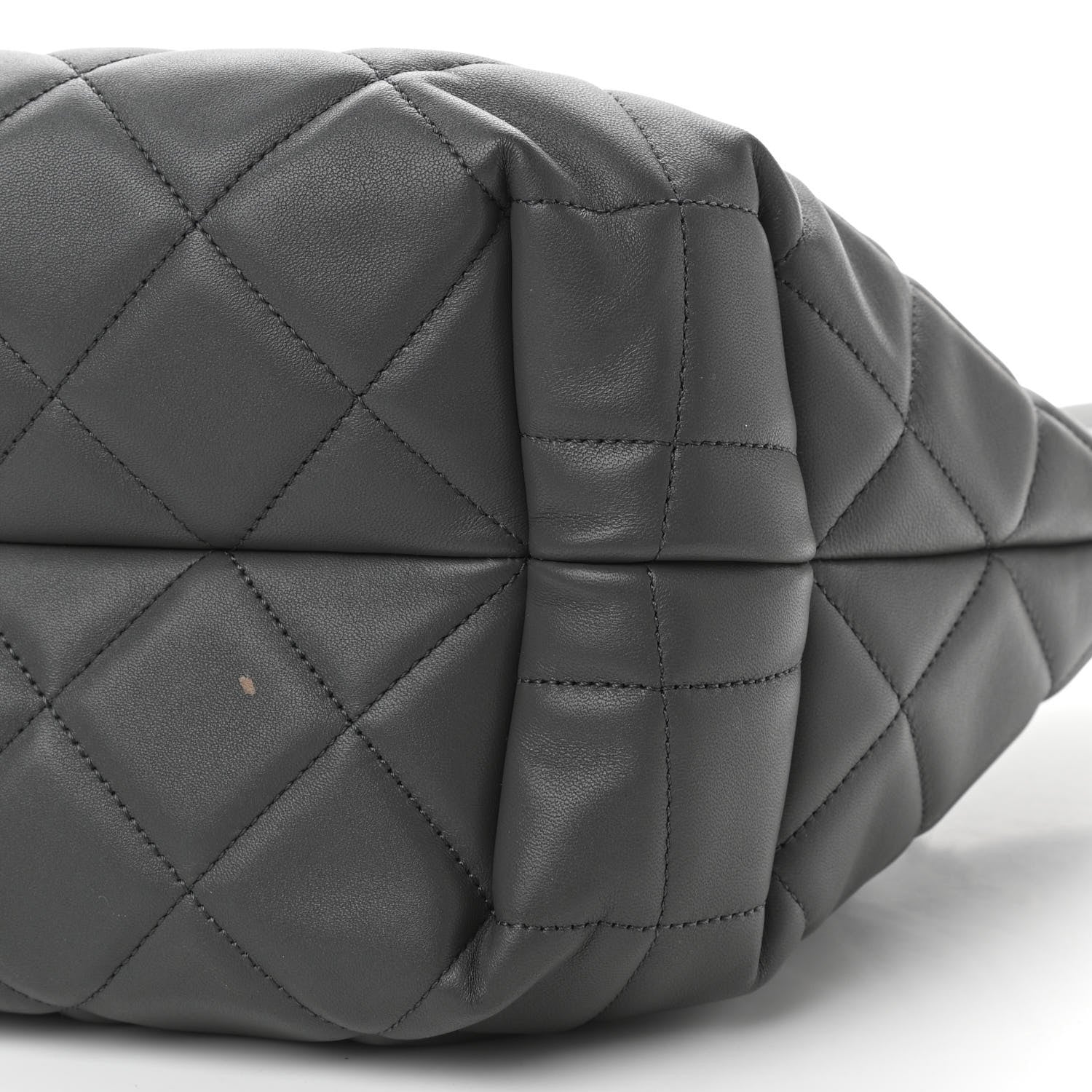 Chanel Lambskin Quilted CC Dweller Drawstring Tote Grey 9 of 10