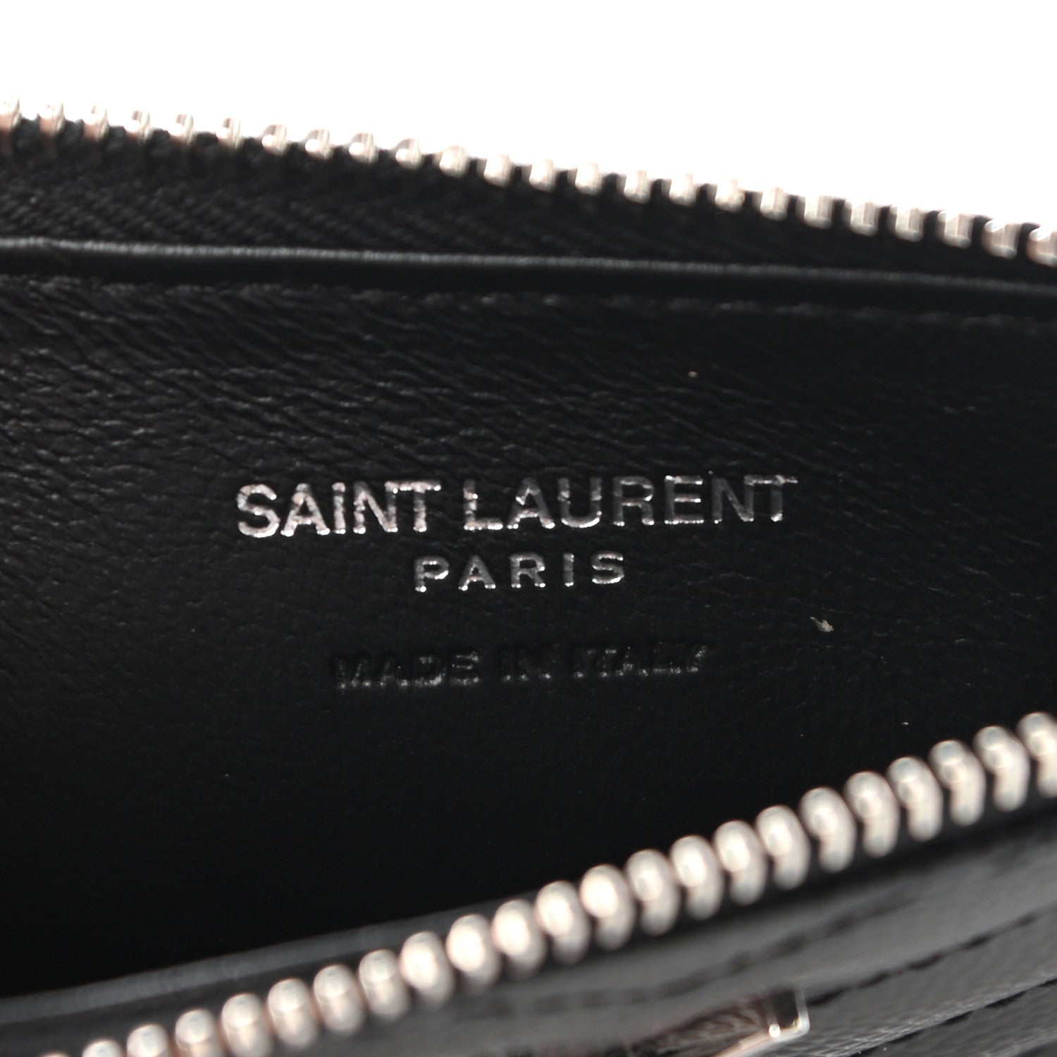 Saint Laurent Monogram Grain de Poudre 5 Fragments Zip Pouch Card Holder Black 6 of 7
