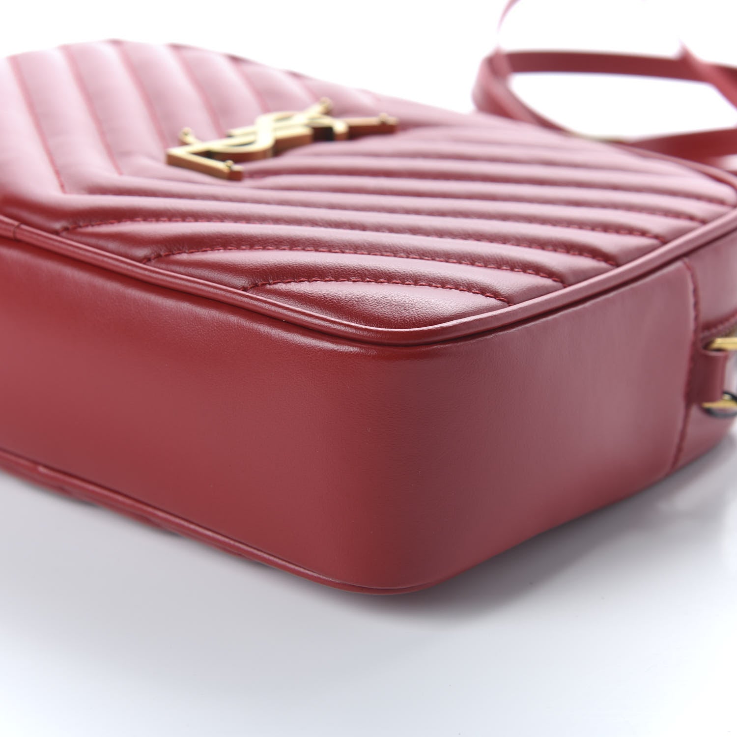 Saint Laurent Calfskin Matelasse Monogram Lou Camera Bag Rouge Eros 7 of 10