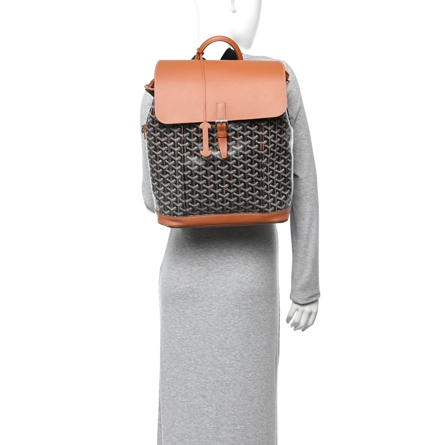 Goyardine Calfskin Alpin MM Backpack Gold Black