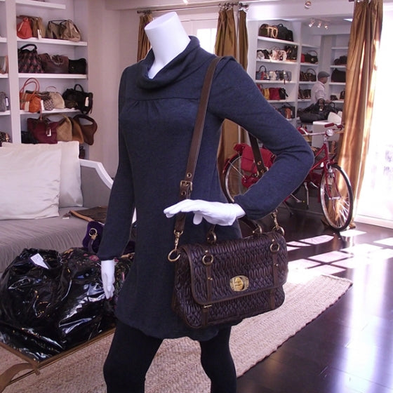 miumiu suede turn lock waist bag Miu Miu Leather Matelasse Turn