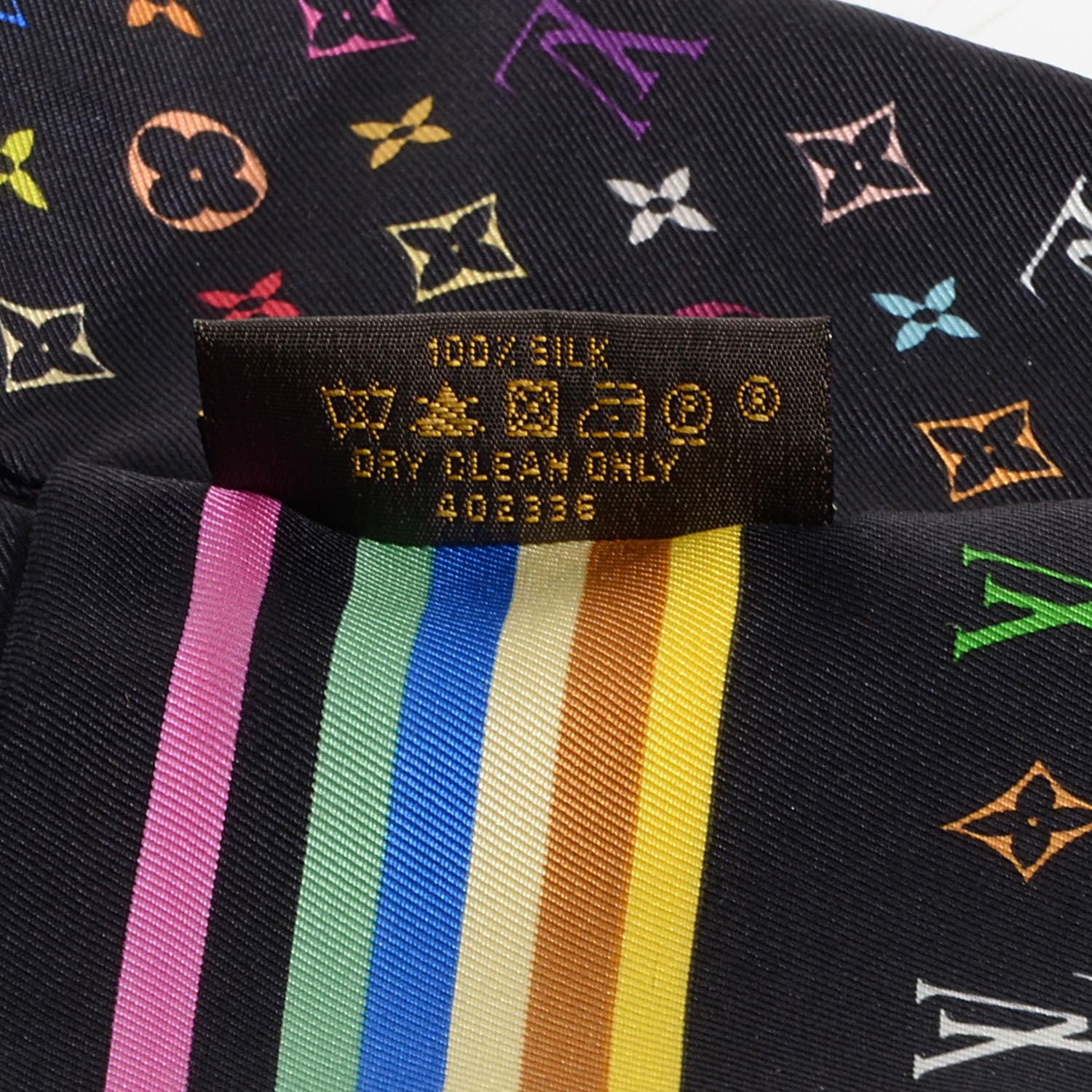Louis Vuitton Silk Monogram Multicolor Bandeau Black 4 of 4