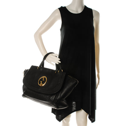 Gucci Pebbled Calfskin Medium 1973 Top Handle Satchel Black 2 of 11