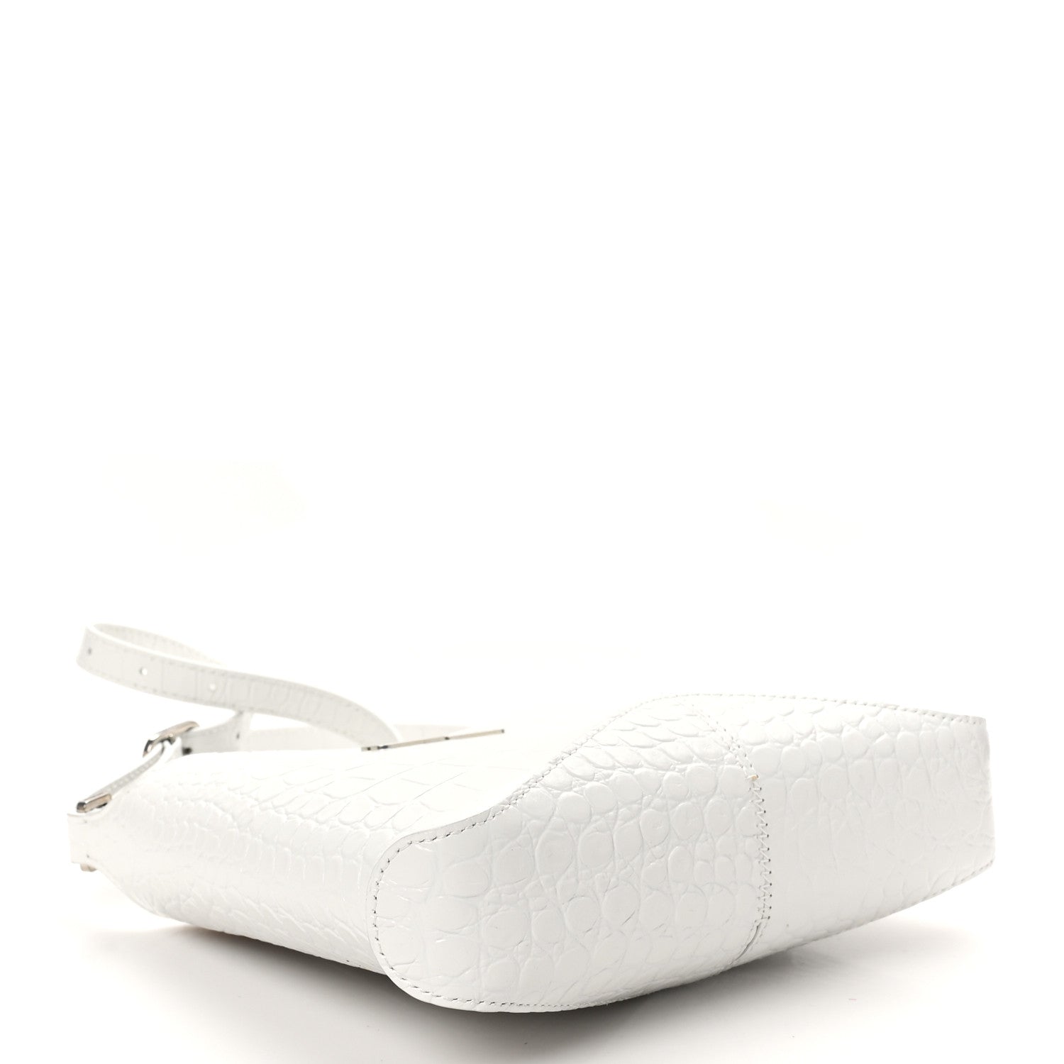 Balenciaga Shiny Super Supple Calfskin Crocodile Embossed Small XX Bag Optic White 4 of 10